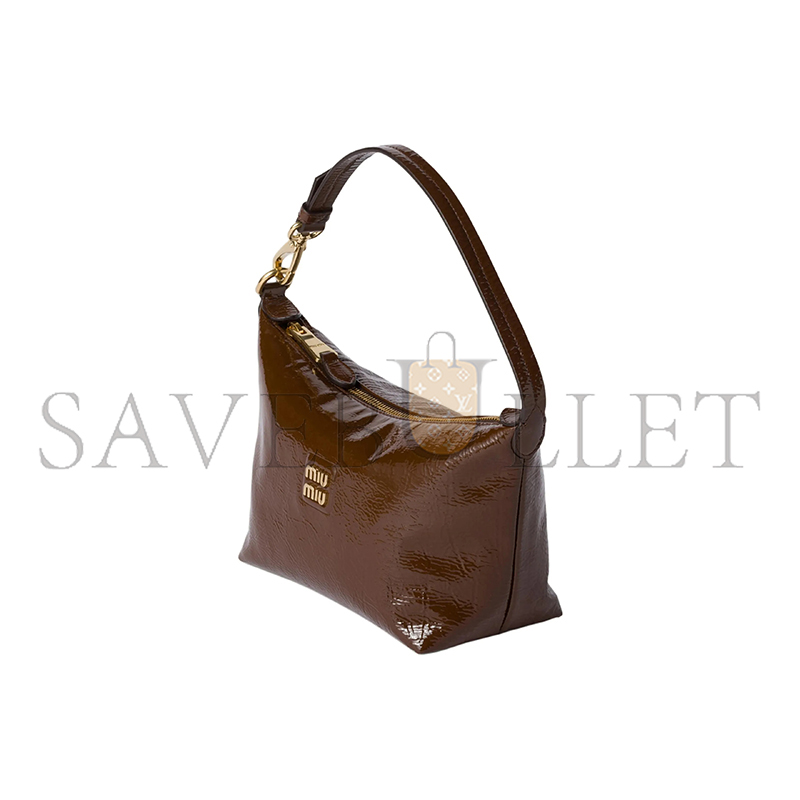 MIU MIU NAPLAK PATENE LEATHER POUCH 5NE841 (18.5*14*10cm)